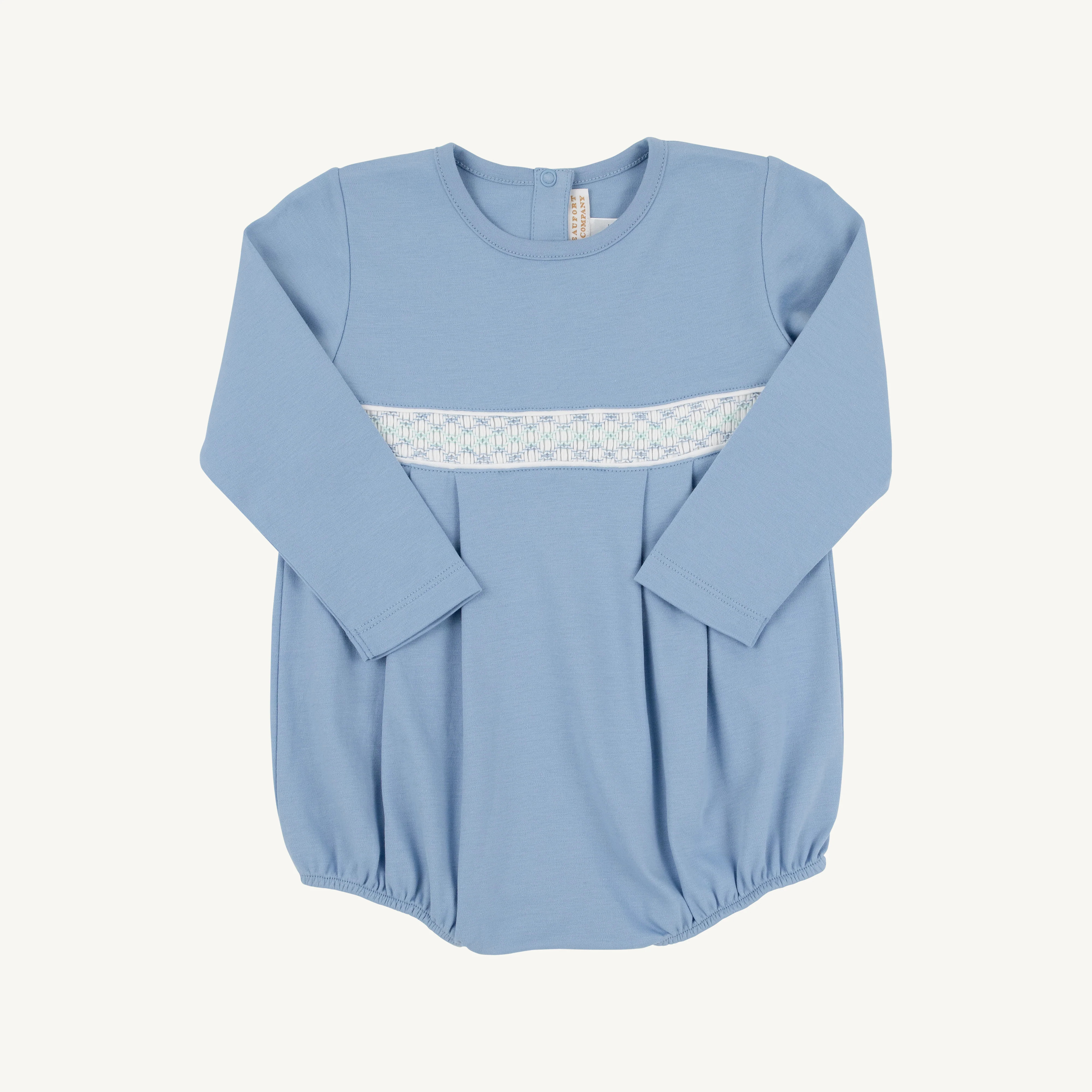 Long Sleeve Bradford Bubble - Barrington Blue with Worth Avenue White | The Beaufort Bonnet Company