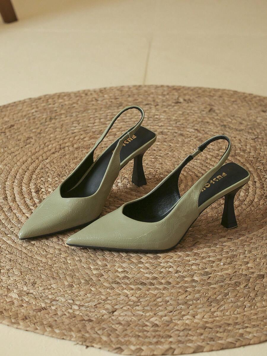 High-heeled Women's Shoes, Pointed Toe, Thin Heels, Shallow Mouth, Stone Pattern, Hollow Out, Ank... | SHEIN