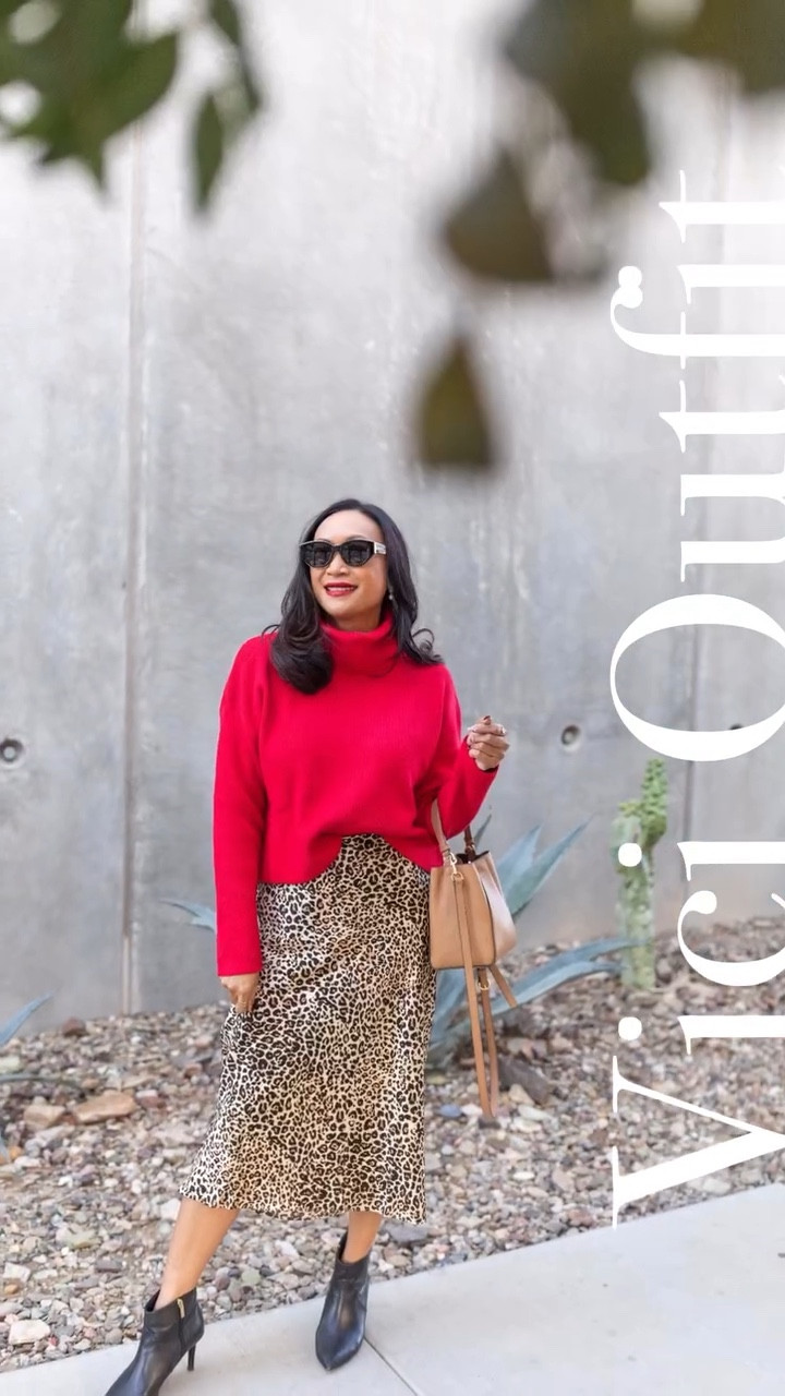 ✨ Cozy meets fierce ✨
Pairing a bold red knit with a leopard slip skirt is officially my new power combo. Effortless, comfy, and just the right amount of extra for winter days out. Finished with sleek booties and a neutral bag to tie it all together.

Comment “RED” to get links in your DM! 
Holiday-ready, everyday-approved. ❤️🐆
#VICIPartner #VICIGirl #OOTD #WinterStyle #ChicAndCozy