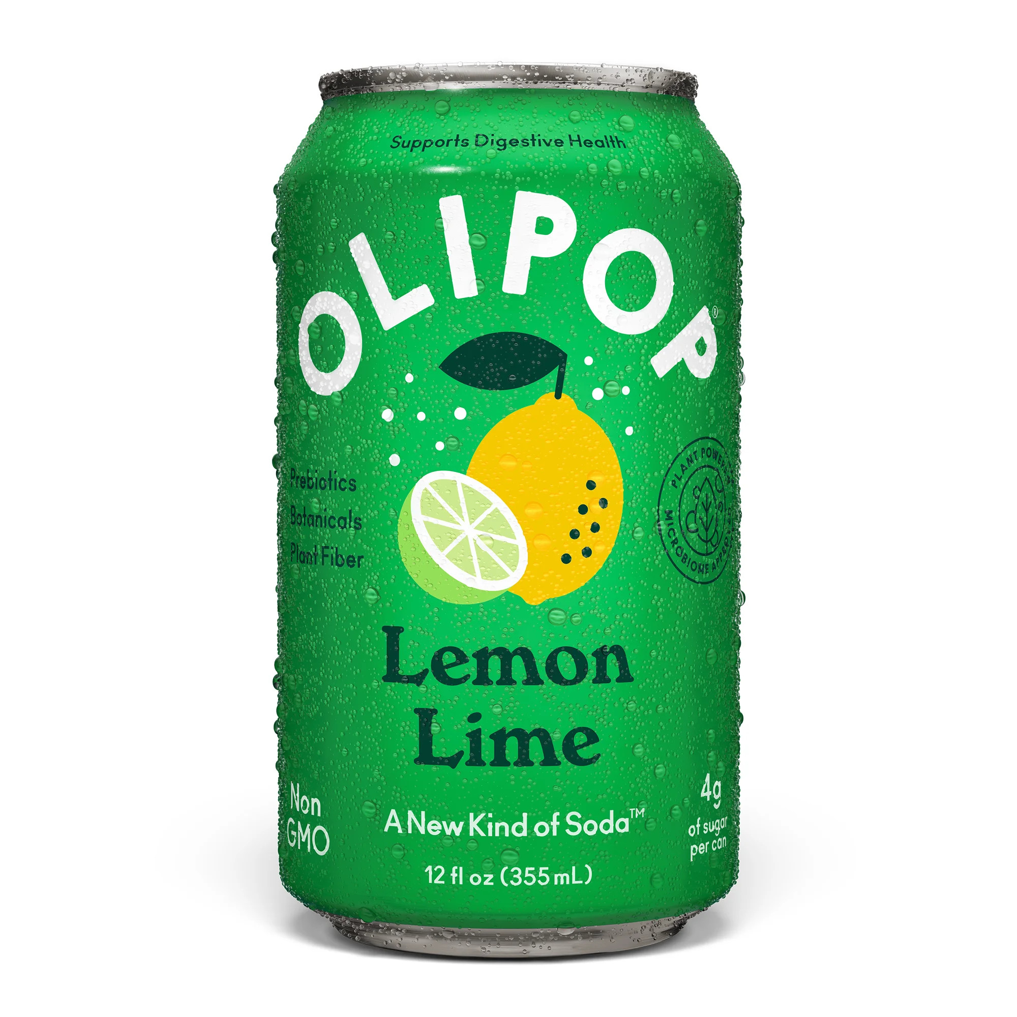 OLIPOP Prebiotic Soda, Lemon Lime, 12 fl oz, Pantry Packs | Walmart (US)