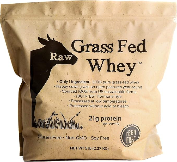 100% Raw Grass Fed Whey - Happy Healthy Cows, COLD PROCESSED Undenatured Protein Powder, GMO-Free... | Amazon (US)