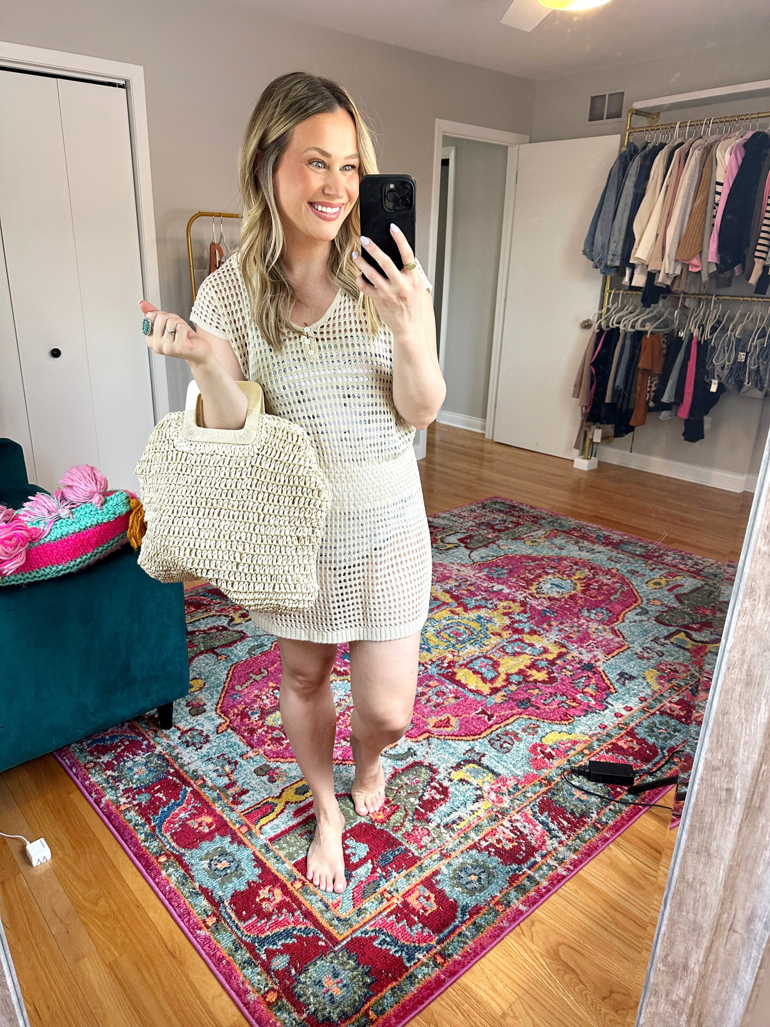 Beach outfit / one piece swimsuit, swimsuit coverup, and beach bag 

#LTKunder50 #LTKitbag #LTKswim