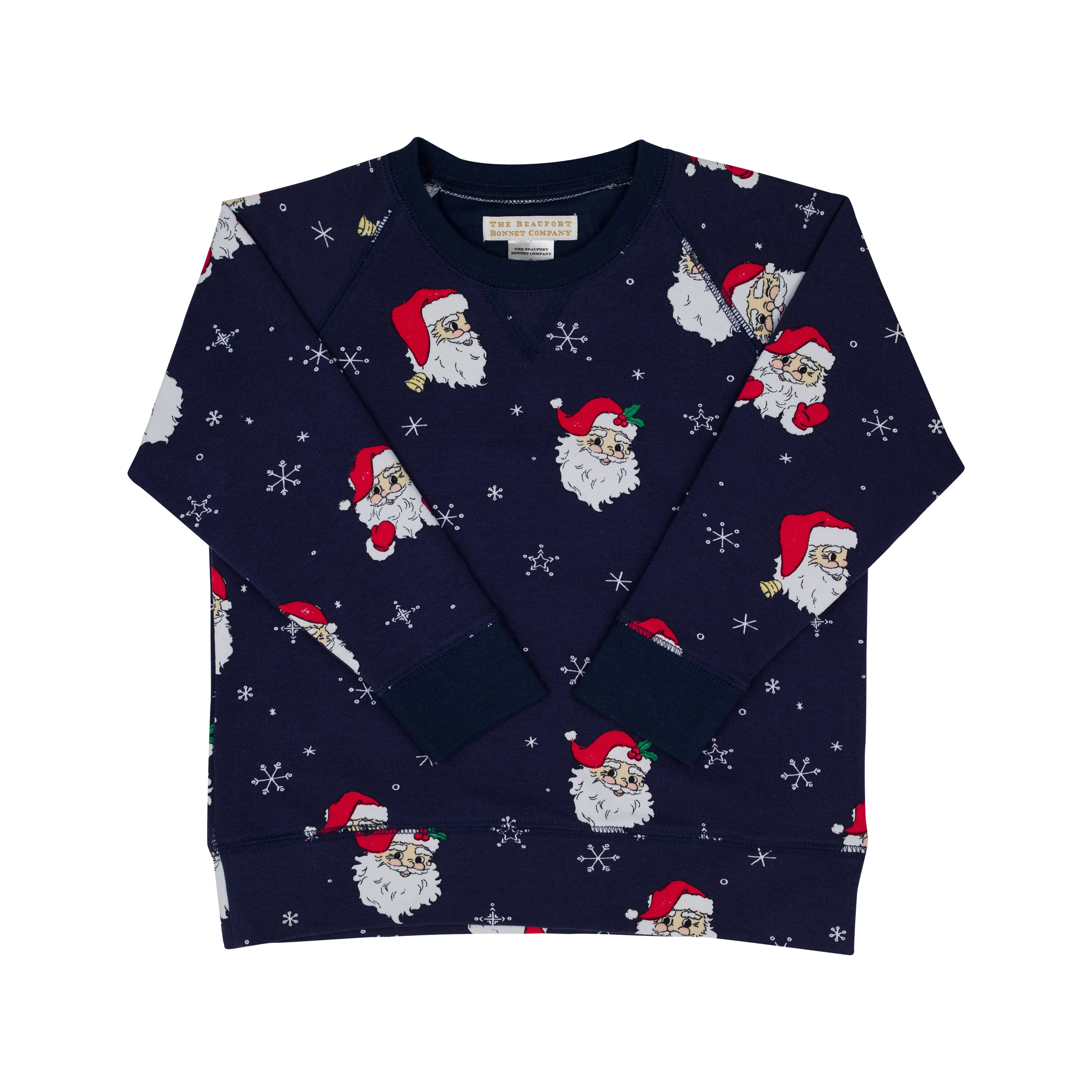 Cassidy Comfy Crewneck - Dear Santa with Nantucket Navy | The Beaufort Bonnet Company
