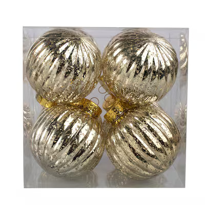 Holiday Living 8 -Pack Gold Ball Standard Indoor Ornament set | Lowe's