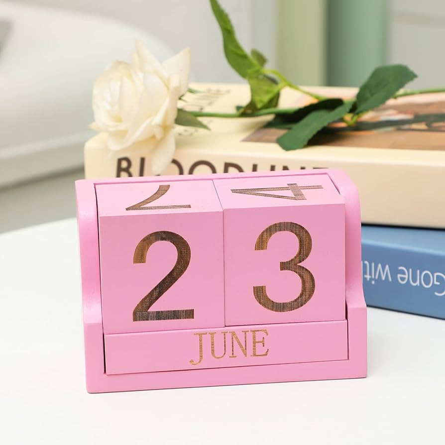 Amazon.com : Wooden Desk Calendar,Desk Calendar Blocks for Teachers,Office Perpetual Date Block S... | Amazon (US)