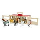 Melissa & Doug Take-Along Show-Horse Stable With Wooden Box and 8 Toy, Barn Play Set, Portable, Toys | Amazon (US)