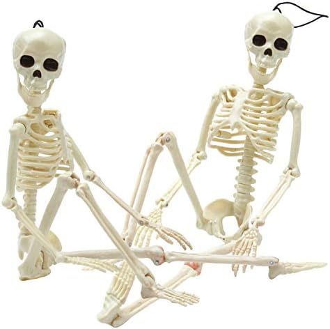 ELCOHO 2 Pack Halloween Skeleton Bone Model 15.8 Inches for Haunted Houses Graveyard Scene Halloween | Amazon (US)