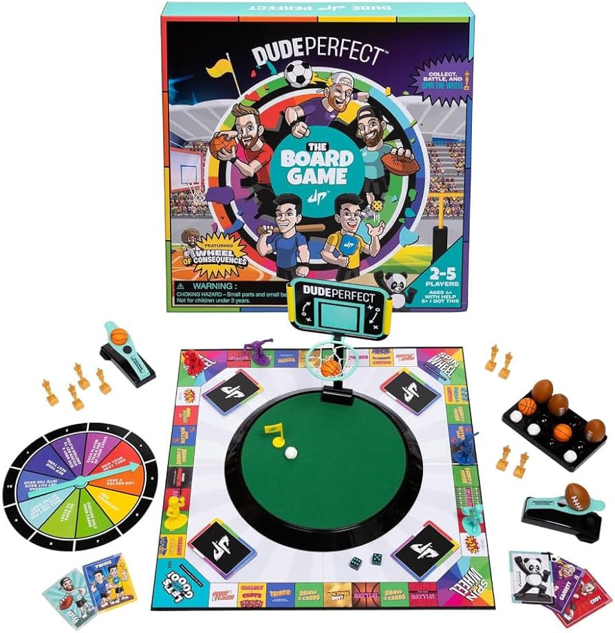 Dude Perfect Board Game, 2-5 Player Challenging and Competitive Family Board Games, Ideal Sports ... | Amazon (US)