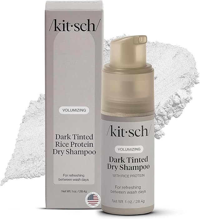 Kitsch Volumizing Rice Protein Dry Shampoo Powder - Dry Shampoo for Women & Men, Dark Hair, No Wh... | Amazon (US)
