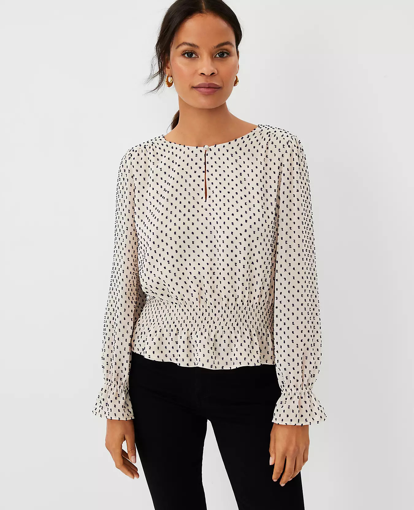 Clip Smocked Waist Top | Ann Taylor (US)