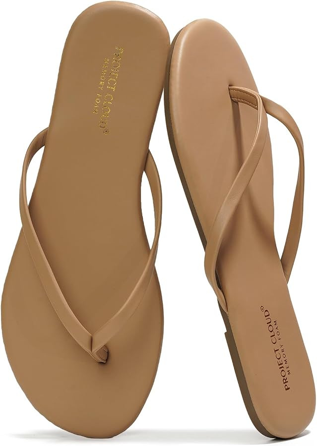 Project Cloud Flip Flops for Women Memory Foam Flats Sandals | Amazon (US)