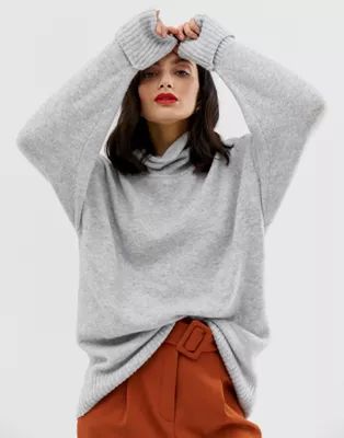ASOS DESIGN eco chunky sweater in oversize with high neck | ASOS US