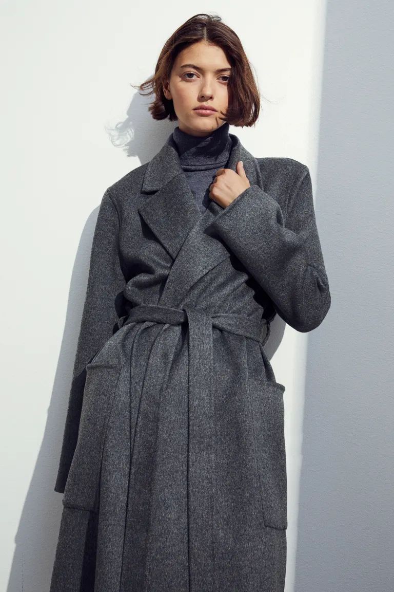 Wool coat - Dark grey marl - Ladies | H&M GB | H&M (UK, MY, IN, SG, PH, TW, HK)