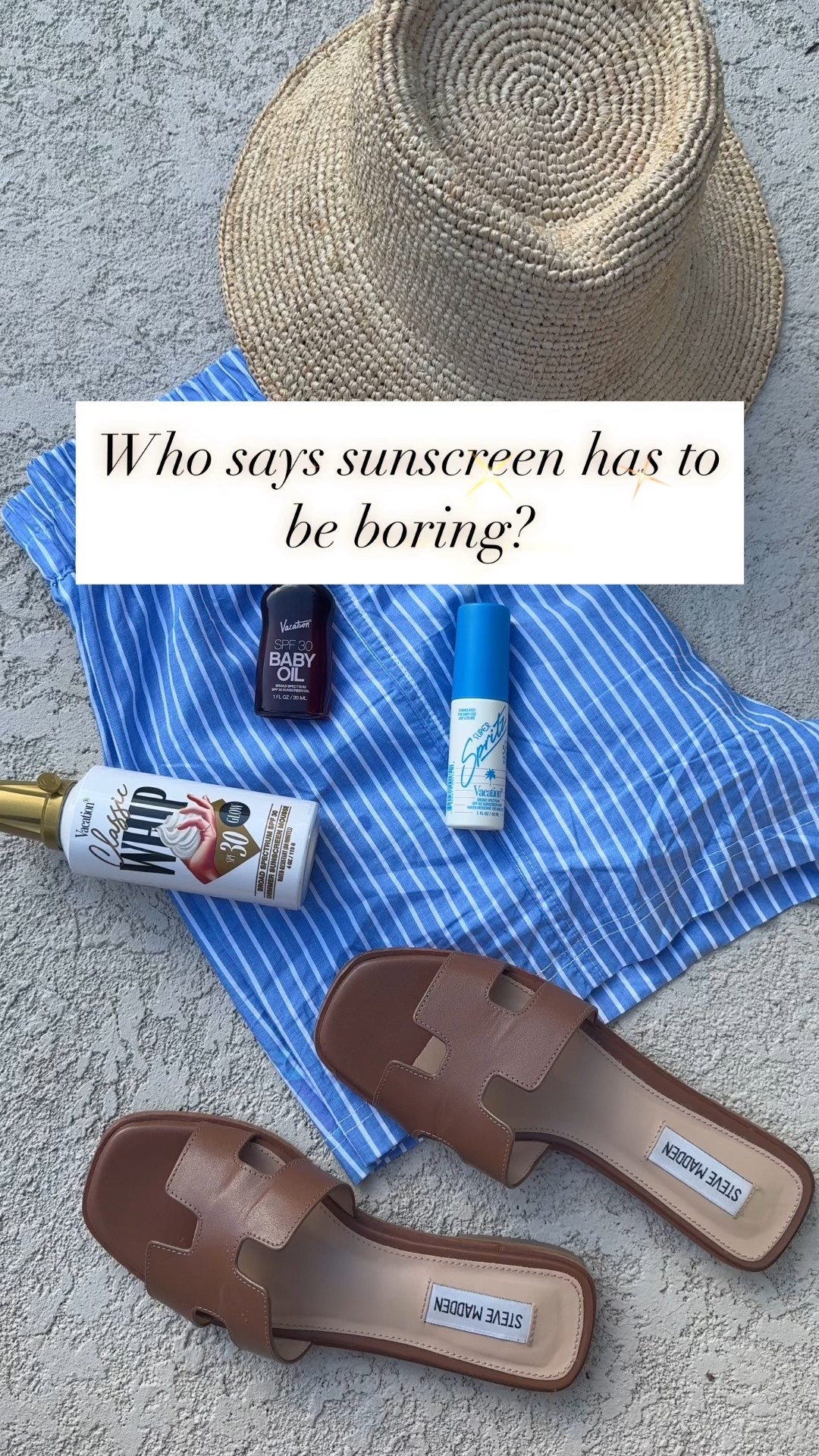 I’ve never had so much fun putting on sunscreen! This whipped sunscreen leave not only provides some SPF but also leaves your skin feeling hydrated and glowing with gold shimmer ✨ vacation spf products are always so fun to use with their wonderful smells and vintages vibes 
Vacation whipped sunscreen in a can, summer beauty products, summer skincaree

#LTKTravel #LTKBeauty #LTKSwim