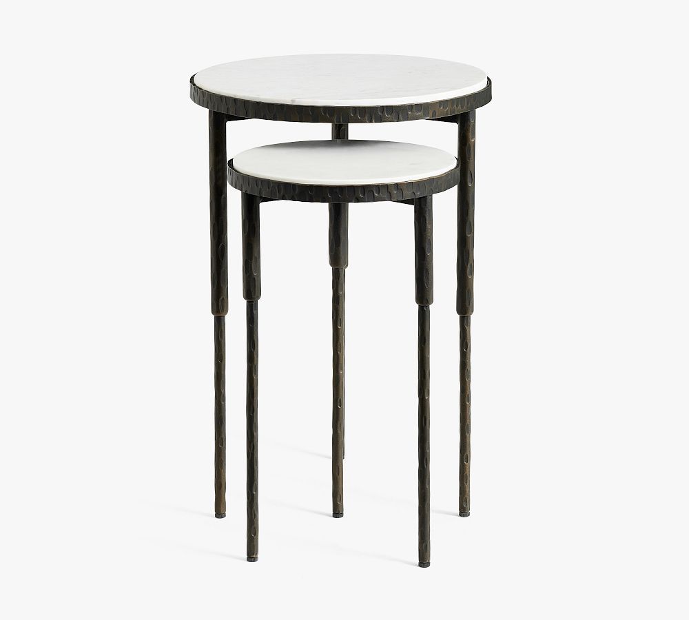 Mission Round Marble Nesting Side Table | Pottery Barn (US)