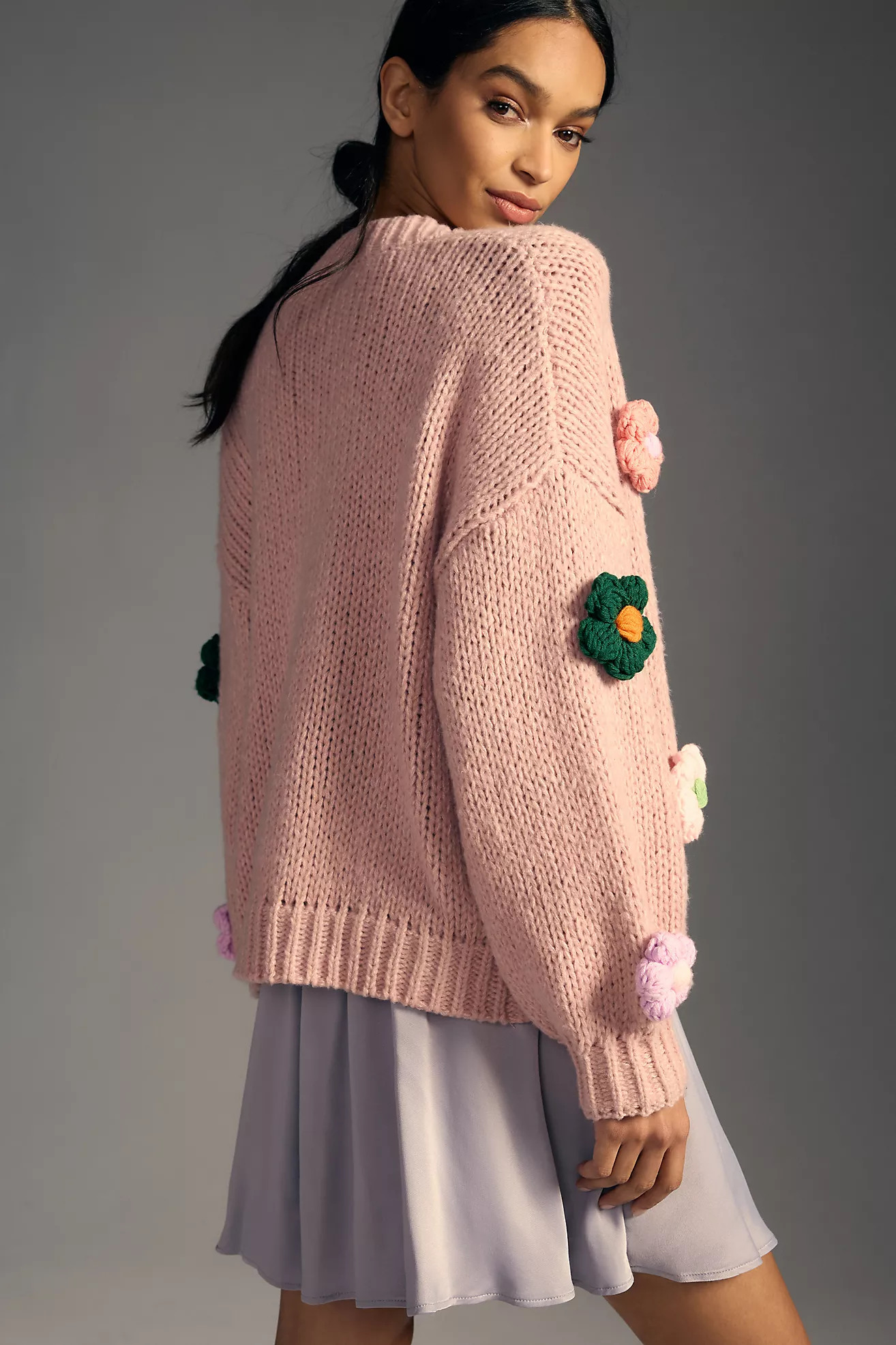 By Anthropologie Floral Knit Cardigan Sweater | Anthropologie (US)