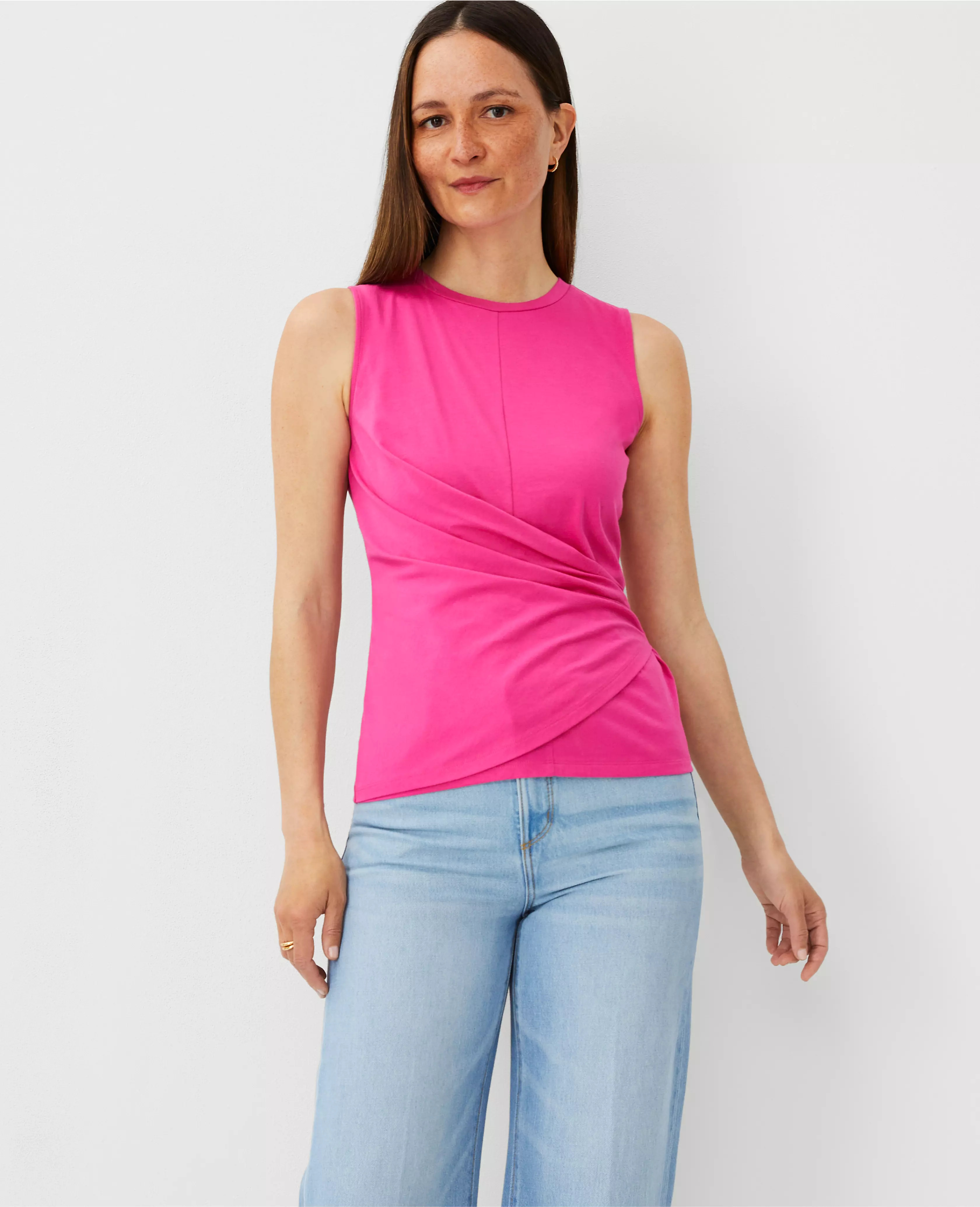 Pima Cotton Asymmetrical Shell | Ann Taylor (US)