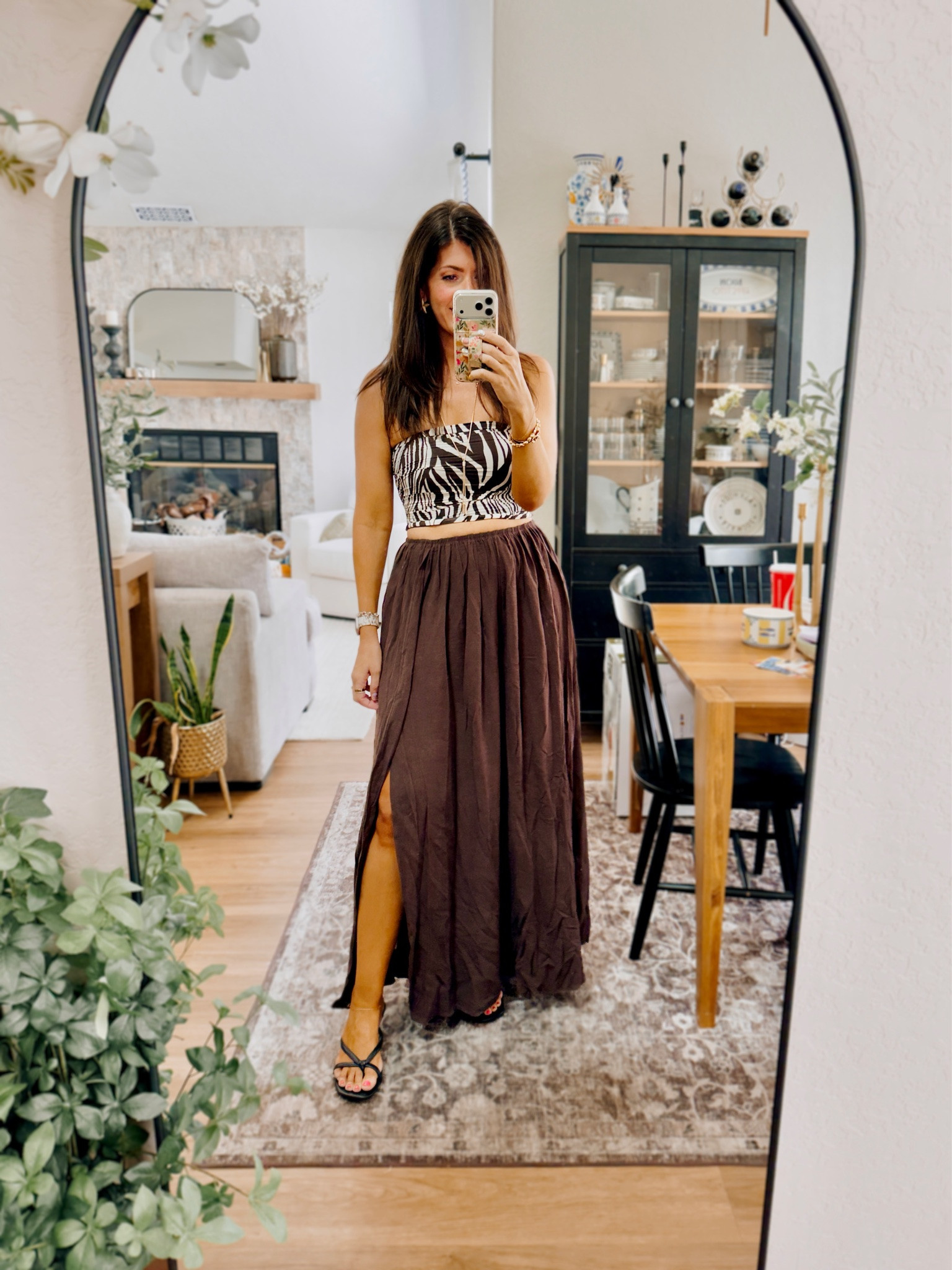 In a medium zebra top and small skirt- skirt runs huge!

#LTKSaleAlert #LTKMidsize #LTKTall