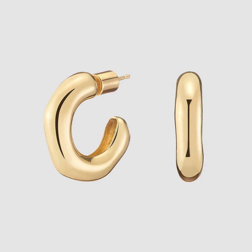 Lya Hexagon Bubble Hoop Earrings | BONHEUR JEWELRY