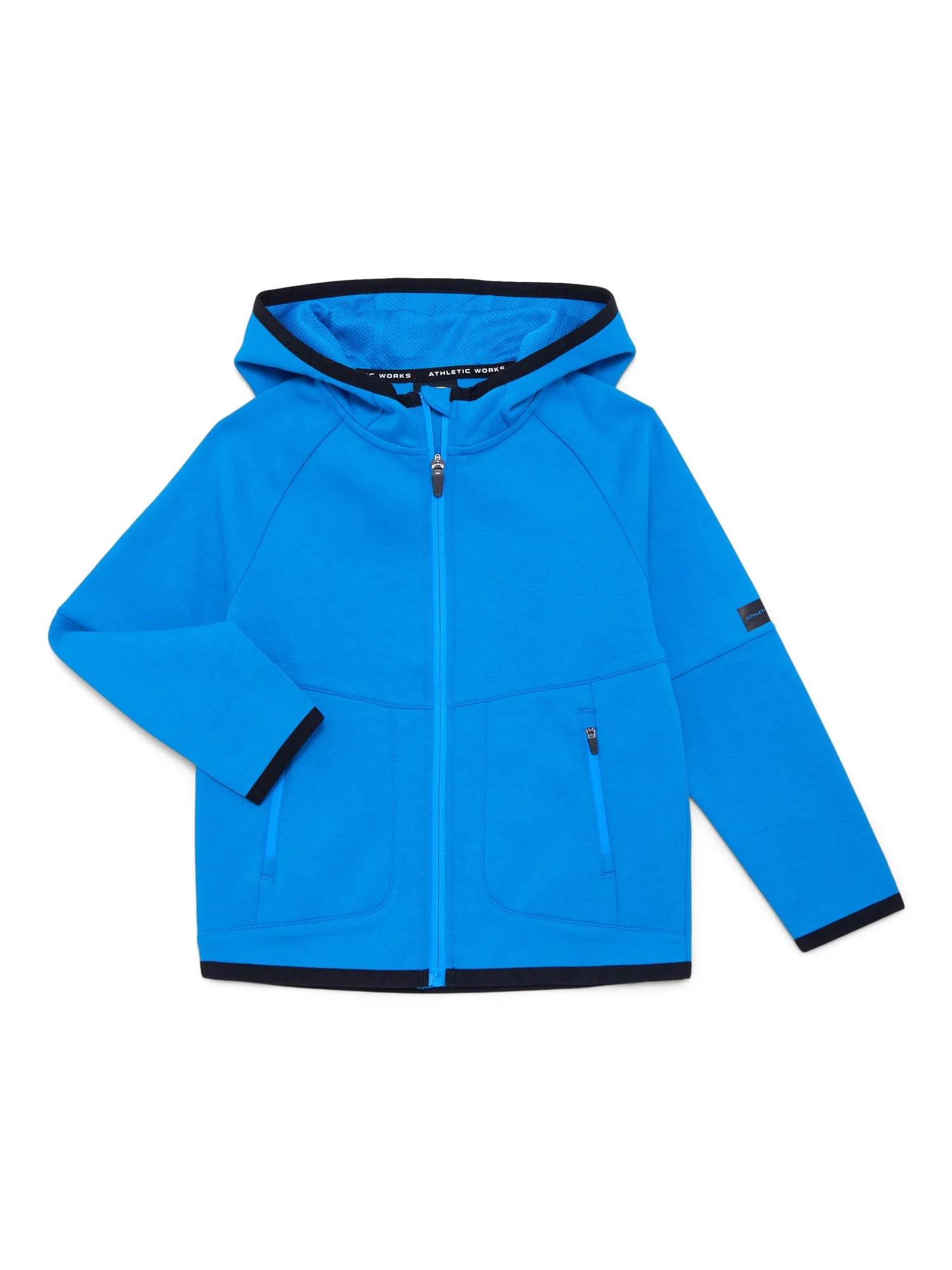 Athletic Works Boys Double Knit Zip Hoodie, Midweight, Sizes 4-18 & Husky | Walmart (US)