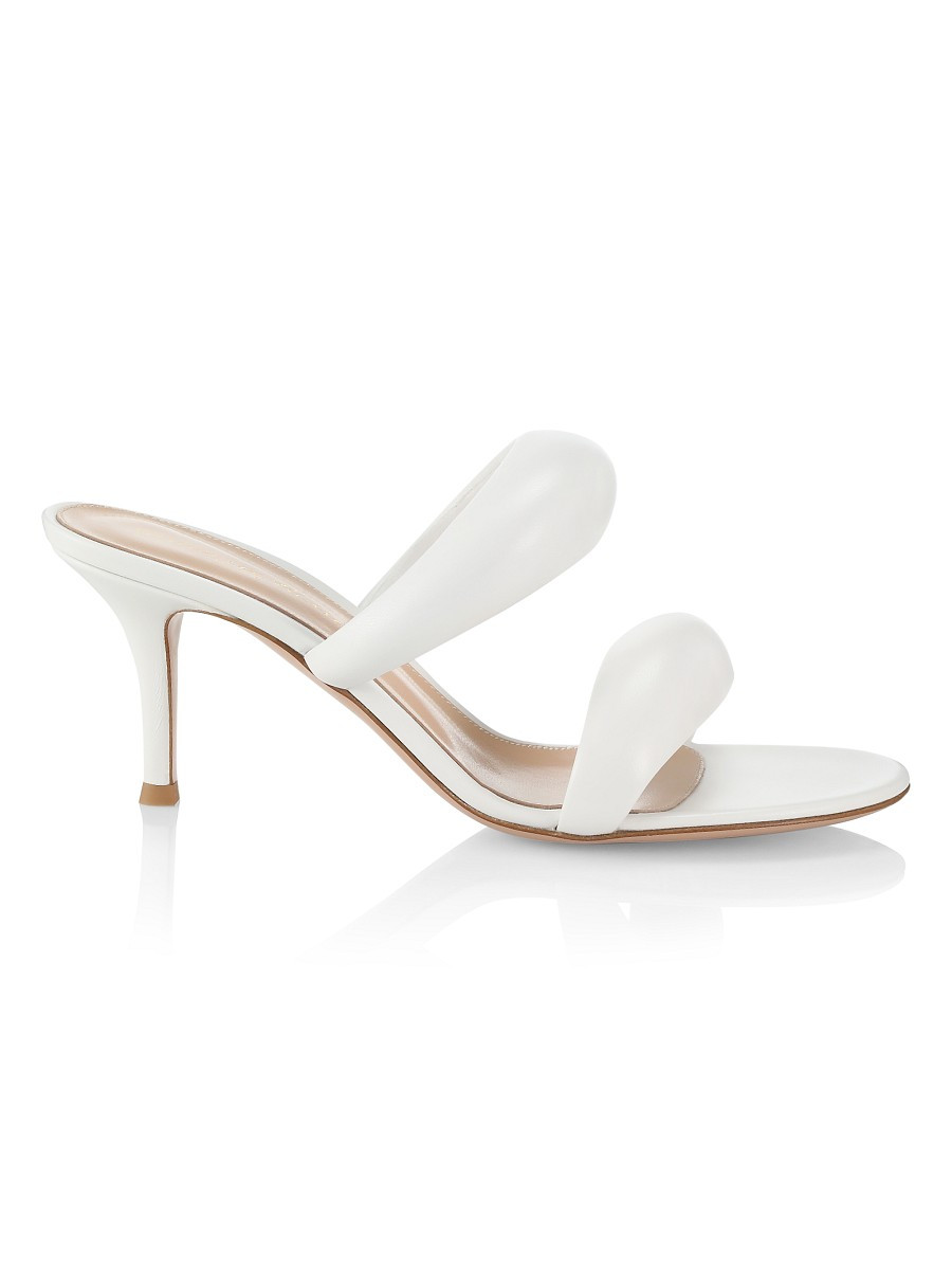 Gianvito Rossi Leather Mule Sandals - White - Size 36 (6) | Saks Fifth Avenue OFF 5TH