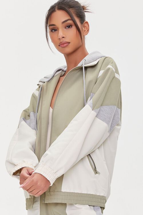 Colorblock Zip-Up Hooded Jacket | Forever 21 (US)