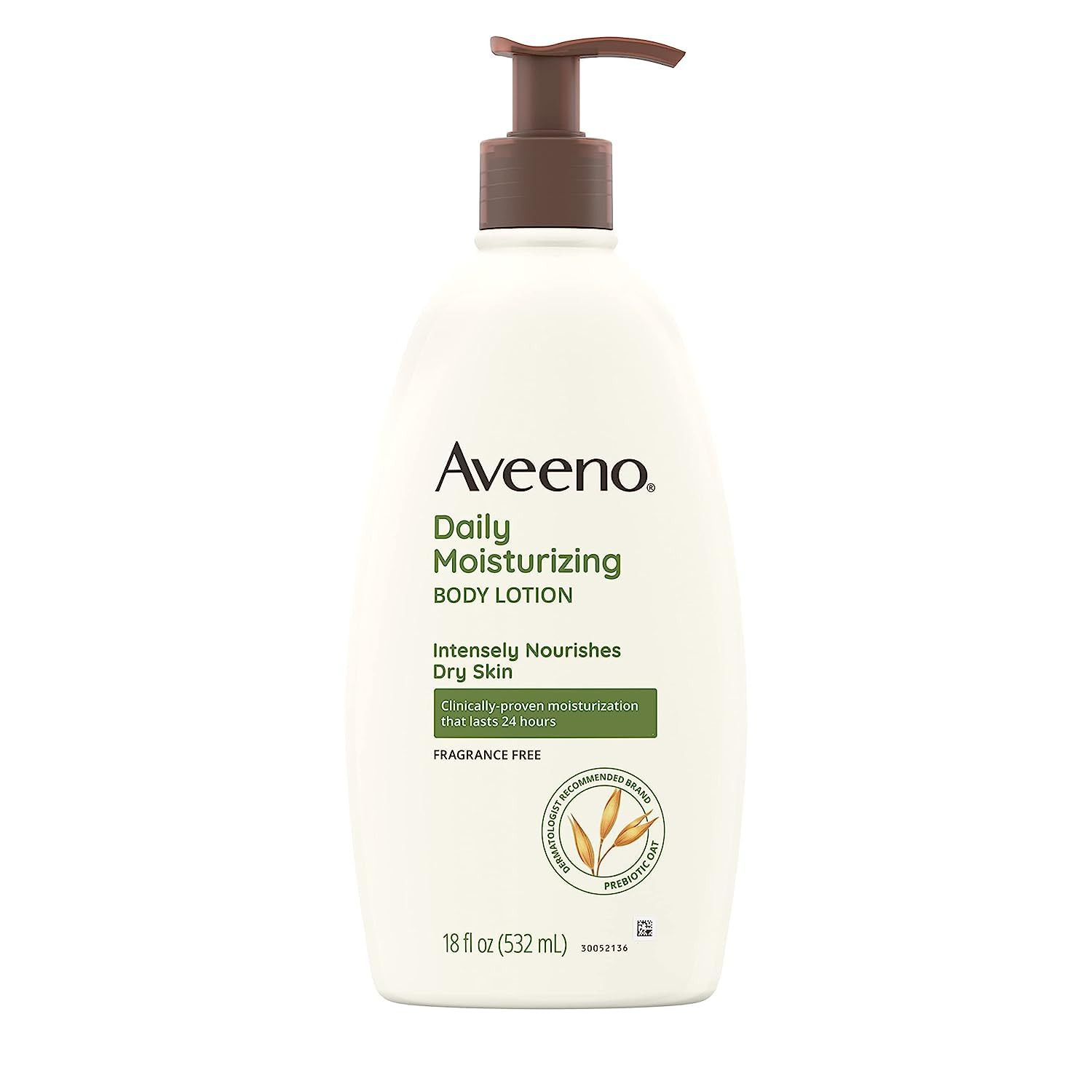 Aveeno Daily Moisturizer, Body Lotion, For Dry Skin, Prebiotic Oat Fragrance Free, 18 fl. oz, Pac... | Amazon (US)