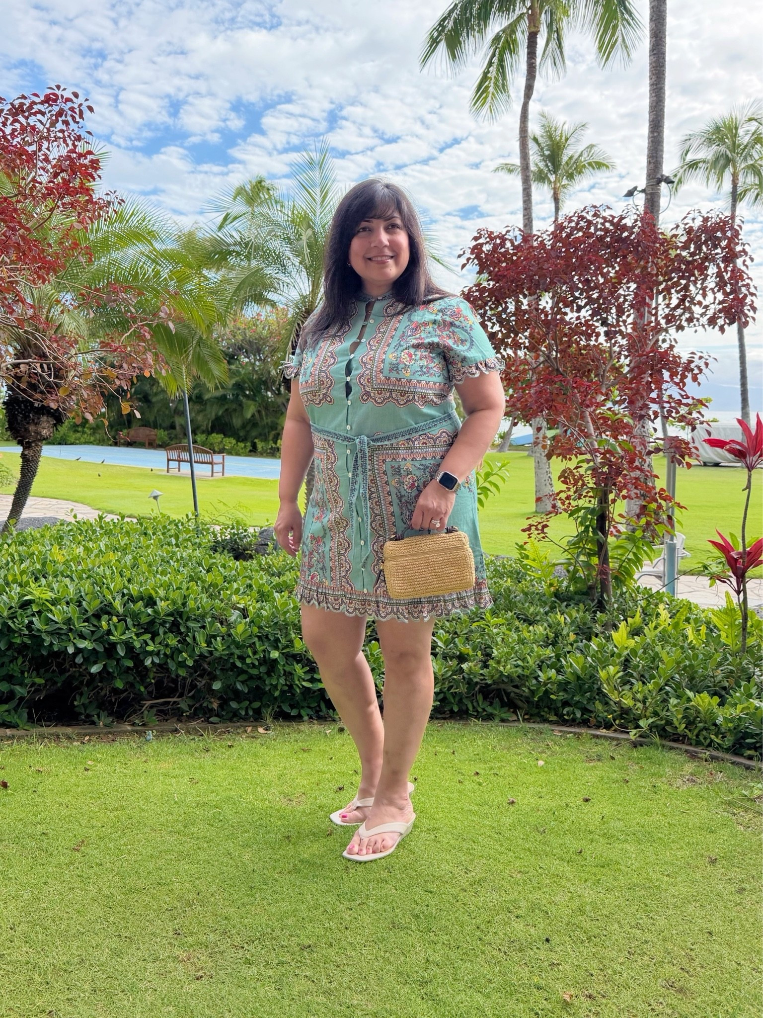 Isn’t this such a pretty summer dress?! Great vacation outfit, graduation outfit, wedding guest dress, baby or bridal shower guest outfit and also the perfect date night outfit! Such a gorgeous print and style.

Cleobella dress size large. Loft mini wedge thong sandals. Tory Burch raffia crossbody bag. 

Summer outfits, vacation outfits beach, beach vacation outfits, date night outfits, summer dresses

#LTKOver40 #LTKMidsize #LTKPetite