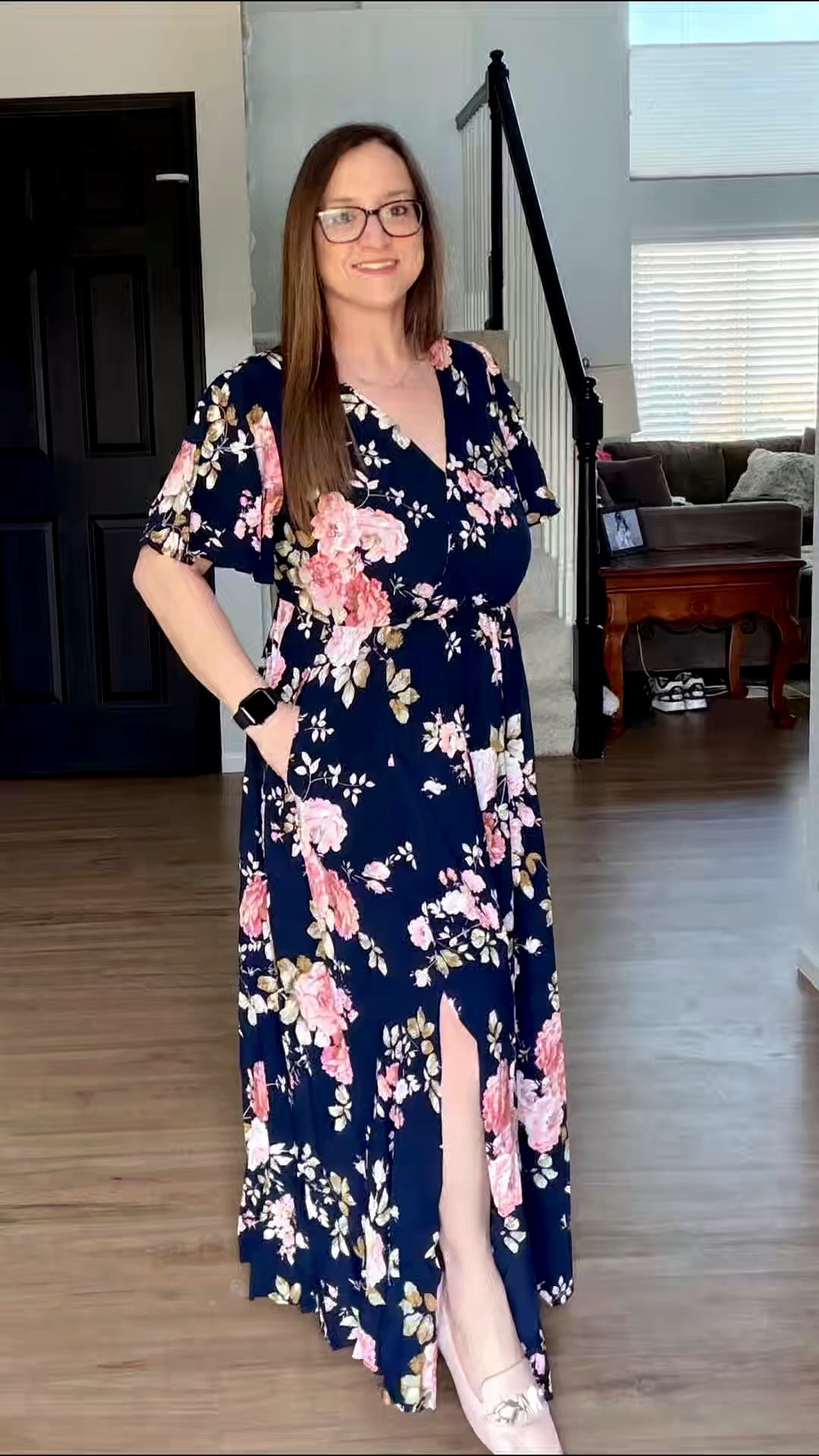 This maxi is exactly what I’ve been looking for. It’s lightweight, flowy, and it has pockets! The little button on the V-neck is such a helpful touch, and that side slit makes it so easy to move in. I’m wearing a size large (I'm 5’ 2”) and paired it with pink flats to match the floral print. It’s definitely a great choice for the season. And available in so many cute floral patterns!

#LTKSeasonal #LTKPetite #LTKootd