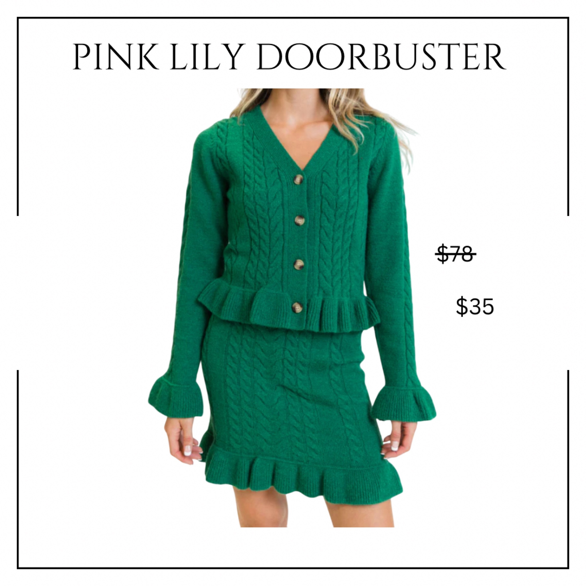 The cutest green set from Pink Lily is on sale rigt now for only $35! Perfect for the holidays. It also comes in black and pink 

#LTKSaleAlert #LTKCyberWeek #LTKStyleTip