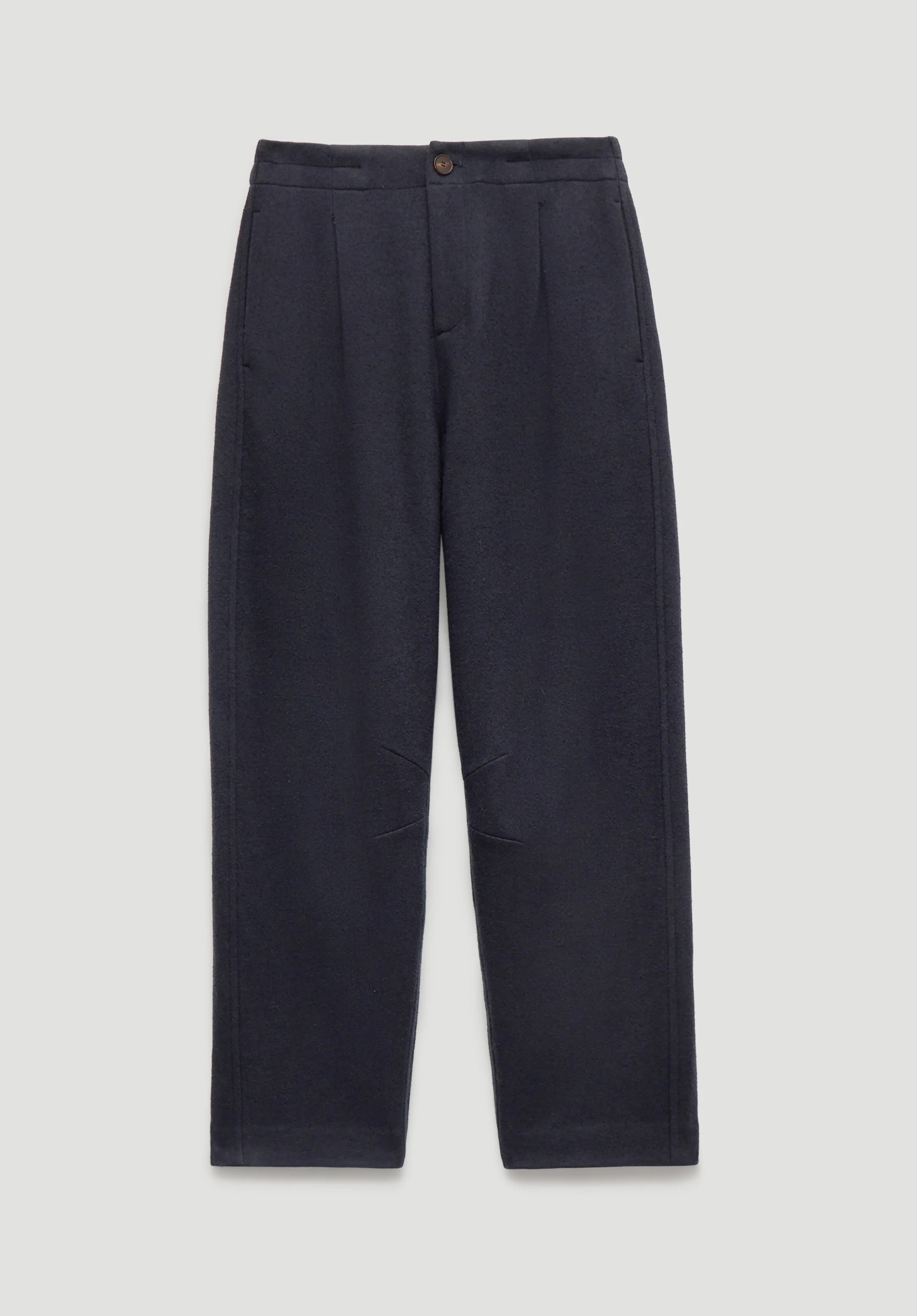 Boiled Wool Barrel Leg Trousers | Hush UK