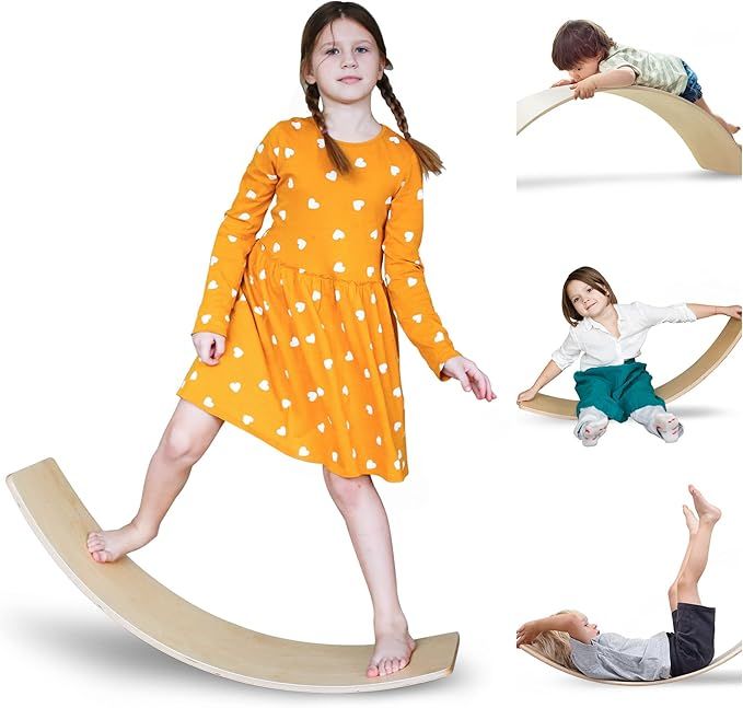 OUTREE Balance Board Kids, Wooden Wobble Balance Board for Toddler with Smooth Edges, Yoga Wooden... | Amazon (US)