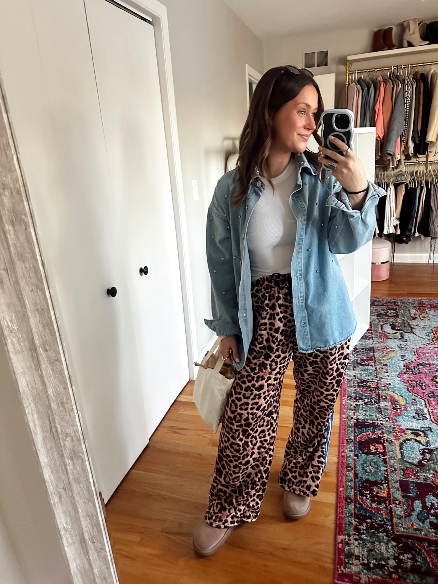 Obsessed with these leopard print pants! So comfy!!! #falloutfit #momoutfit #fallstyle 

#LTKFindsUnder50 #LTKStyleTip #LTKShoeCrush