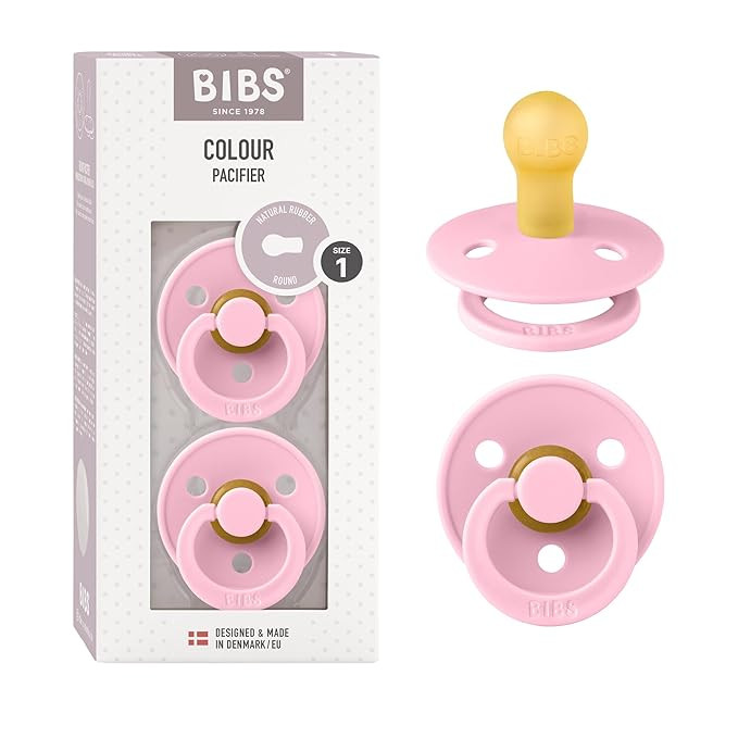 BIBS Pacifiers Colour Collection | Natural Rubber Baby Pacifier | Set of 2 BPA-Free Soothers | Ma... | Amazon (US)