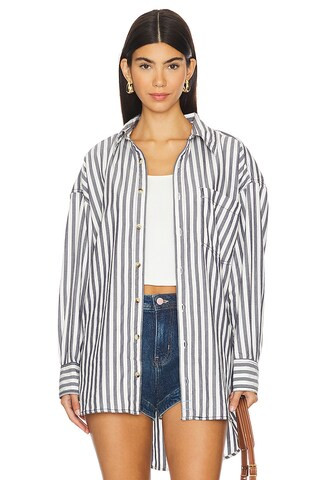 Free People x We The Free Freddie Shirt in Nautical Navy Combo from Revolve.com | Revolve Clothing (Global)