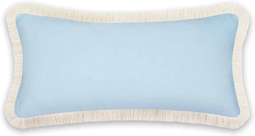 Hofdeco Premium Coastal Patio Indoor Outdoor Long Lumbar Pillow Cover Only, 12"x26" Water Repelle... | Amazon (US)