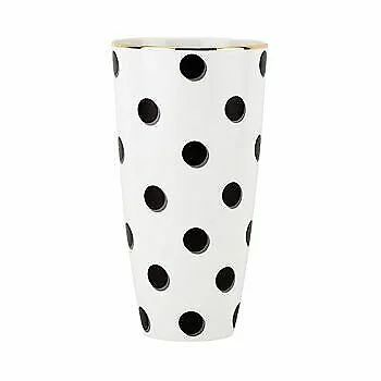 Kate Spade New York Daisy Place Polka Dots 24K Gold Plated Trim Vase 9" | Walmart (US)
