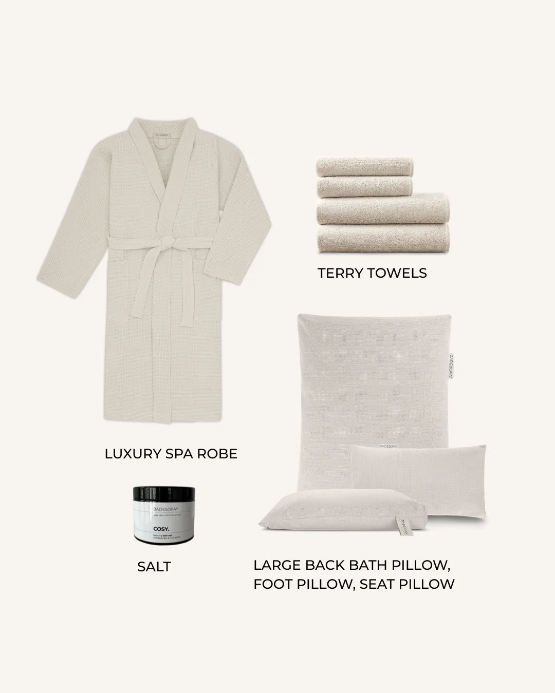 Full Bath Sofa Pillow Set + Accessories | BADESOFA