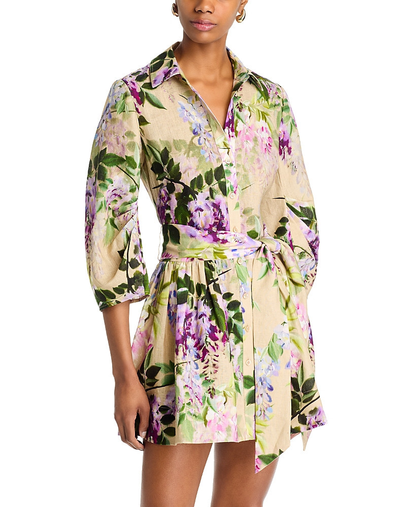 Cara Cara Raya Floral Print Linen Mini Dress | Bloomingdale's (US)
