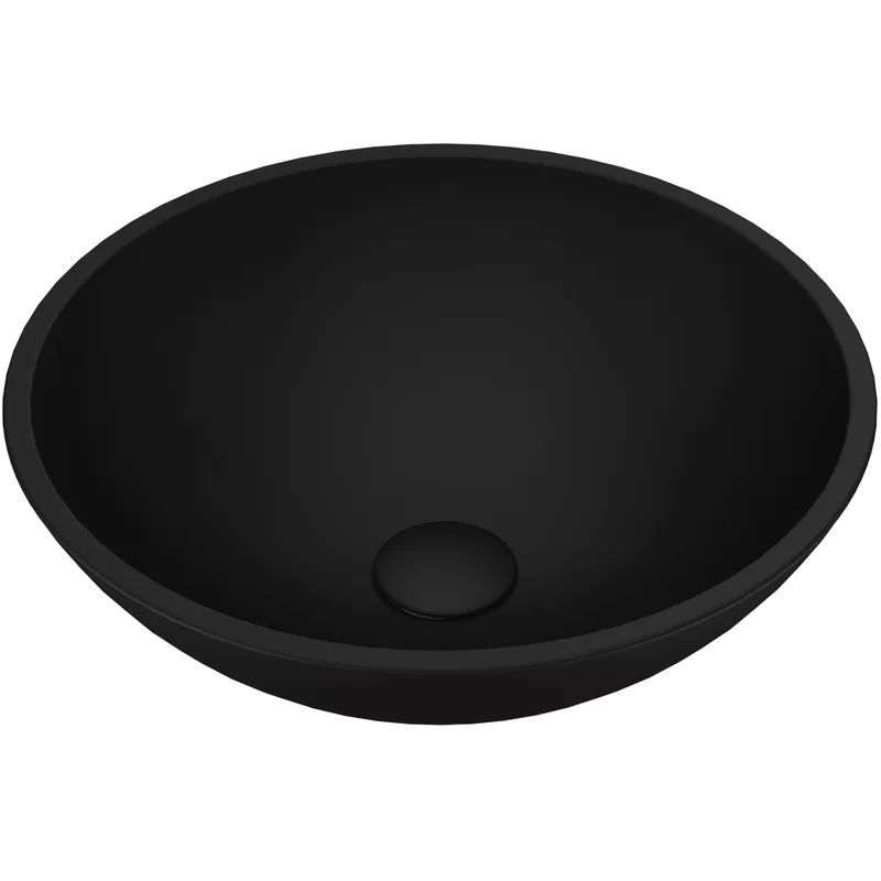 VG07111 VIGO Matteshell™ 15'' Black Glass Circular Vessel Bathroom Sink | Wayfair North America