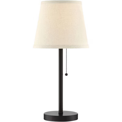 360 Lighting Modern Desk Table Lamp with Hotel Style USB and AC Power Outlet in Base 20" High Bronze Metal Oatmeal Drum Shade for Bedroom Office | Target