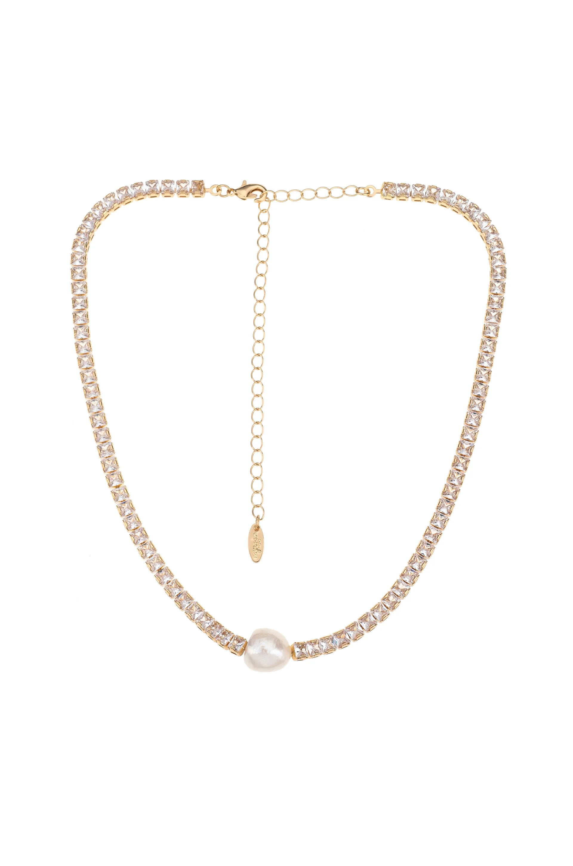 Single Freshwater Pearl 18k Gold Plated Link Necklace | Ettika