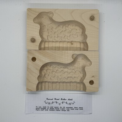 German Hand Made Finely Carved 2 Piece Wooden Butter Mold Lamb Design | eBay US