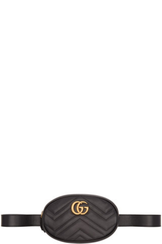 Black GG Marmont 2.0 Belt Bag | SSENSE 