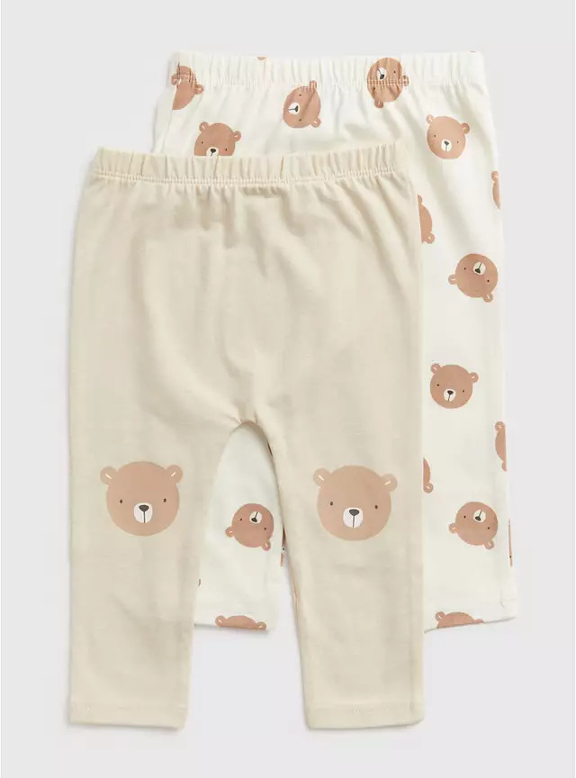 Buy Bear Leggings 2 Pack 3-6 months | Trousers and leggings | Tu | Tu Clothing