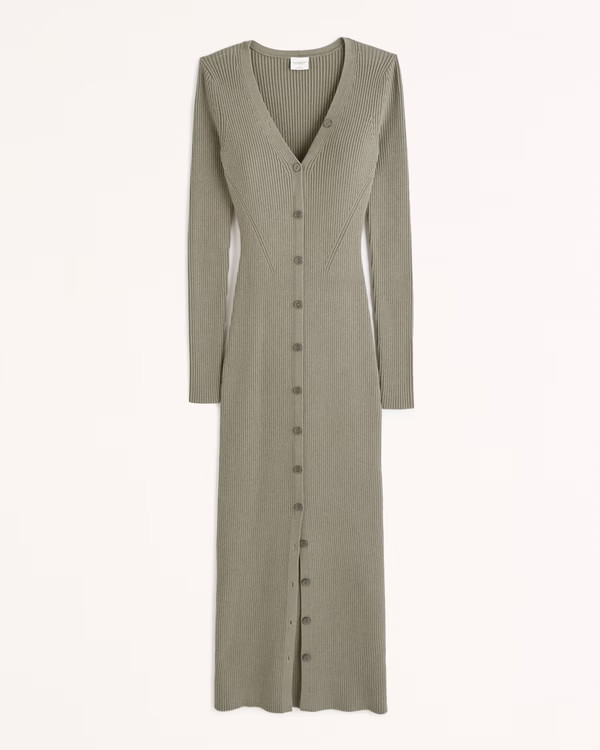 Women's Button-Through Midi Sweater Dress | Women's Dresses & Jumpsuits | Abercrombie.com | Abercrombie & Fitch (US)