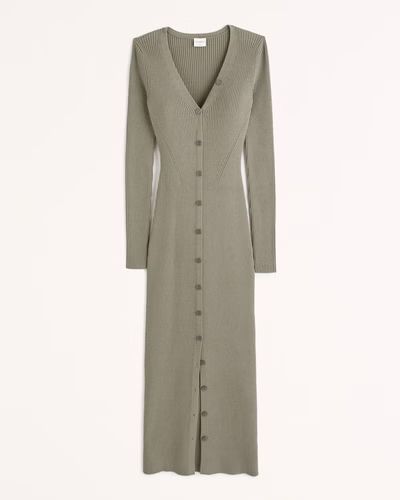 Women's Button-Through Midi Sweater Dress | Women's | Abercrombie.com | Abercrombie & Fitch (US)