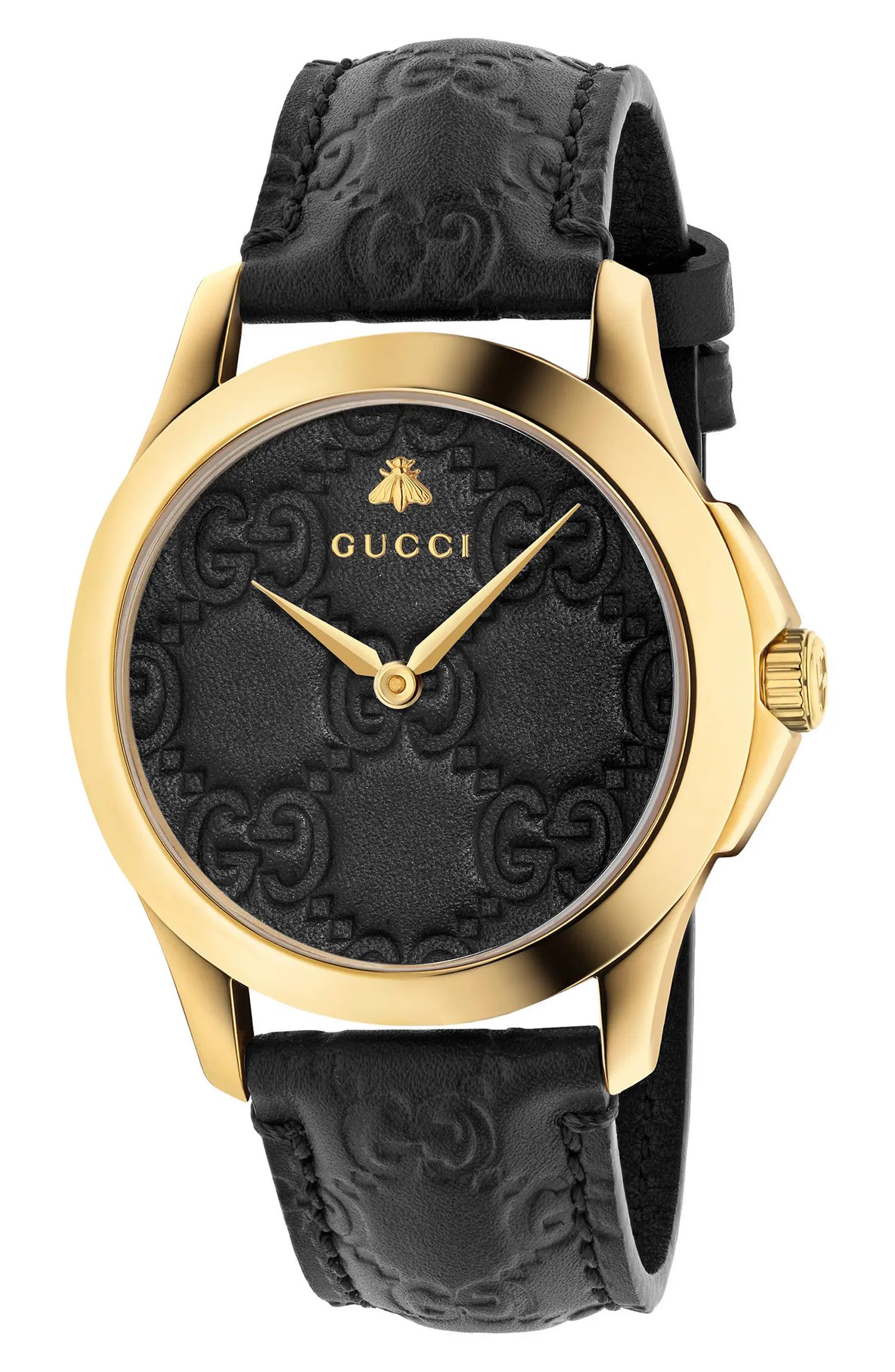 Gucci G-Timeless Leather Strap Watch, 38mm | Nordstrom | Nordstrom