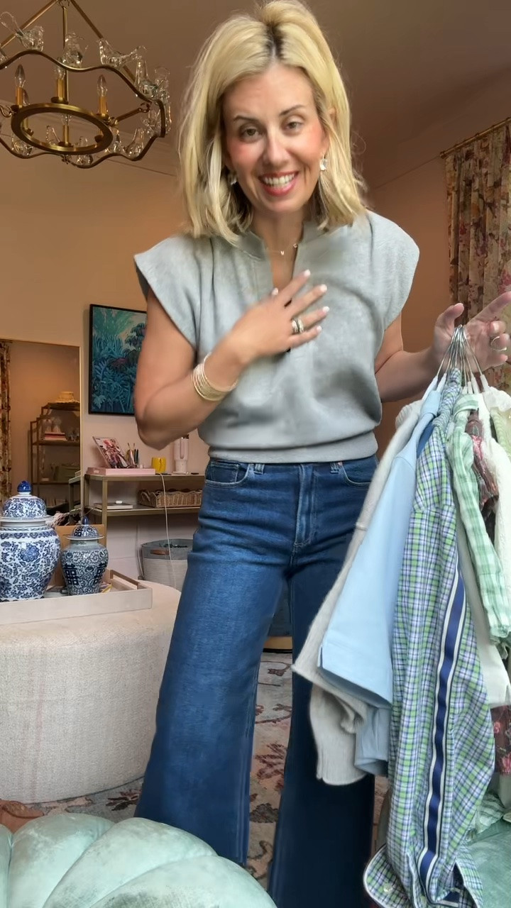 Oh Anthro I love you! I’m loving my new order!!

Sizing:
Gray & Blue (Nation) top - xs
Jeans - 26P
Brown floral top - small
Goldie sweater - xs 
Green Check top - xs
White & Blue Cropped Blouse - small (size up) 
White puff sleeve - small
Plaid Cropped - (small - need xs)
Green babydoll top - small

#LTKdayinmylife #LTKootd #LTKmomlife