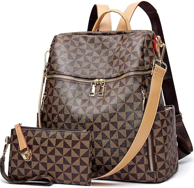 Makes Backpack Purse for Women PU Leather Travel Satchel Handbag Convertible Design Bag with Purs... | Amazon (US)